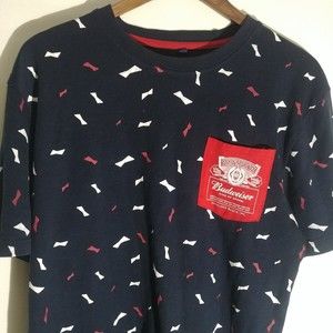 Budweiser Mens TShirt Stretch Material XL Extra Large Shirt Pocket Logo